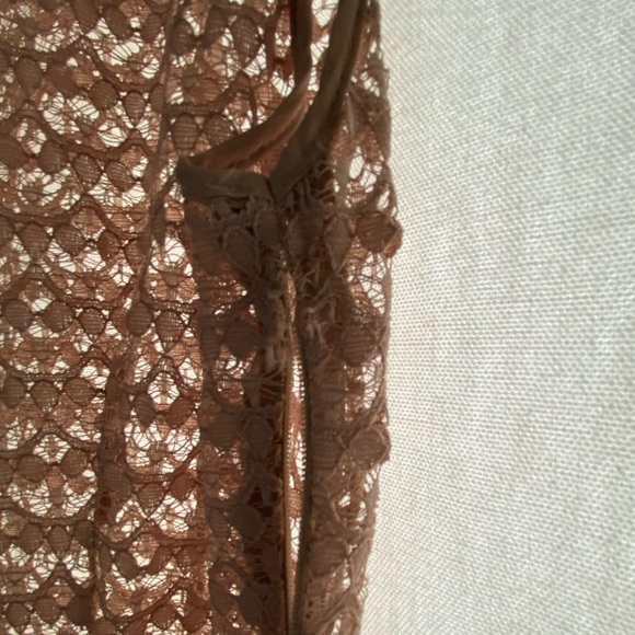 Tan beige lace sheer mini cropped American Apparel dress - Picture 6 of 6